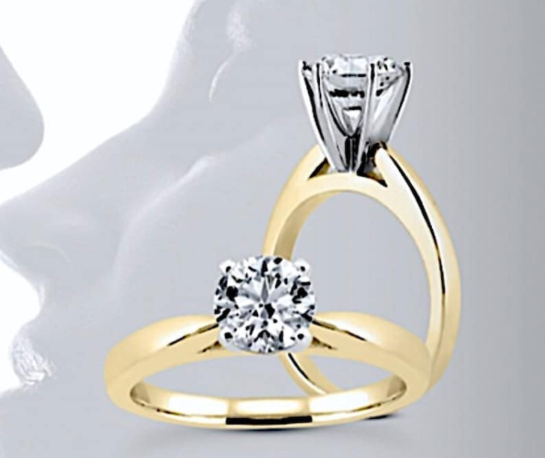 GIA 18kt 0.50ct Round Diamond Engagement Ring Yellow Gold Genuine Diamond Solitaire GIA certificate