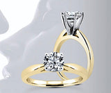 18kt 0.99ct certified Round Diamond Engagement Ring White Gold Genuine Diamond Solitaire with Lab Grown Real Diamond
