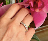 3.75ct 18kt White Gold Round cut Diamond Eternity ring Genuine Diamonds Size 6.75 1/5ct each