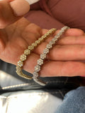 18kt 15.79ct Diamonds Tennis 2 Bracelets G VS Diamond Flower Diamonds 18kt Yellow & White Gold