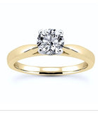 18kt 0.99ct certified Round Diamond Engagement Ring White Gold Genuine Diamond Solitaire with Lab Grown Real Diamond