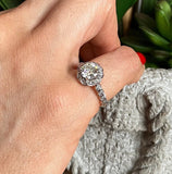 18kt 1.31ct Round Diamond Engagement Genuine Diamond Solitaire 18kt White Gold Ring Diamond Setting only