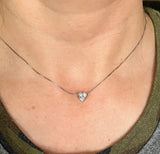 14kt Round Diamonds Heart 0.32ct Pendant 14kt White Gold Necklace
