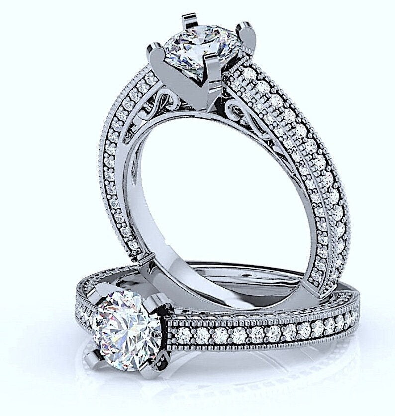 GIA 3.65ct Round Diamond Engagement Ring Genuine Diamond Solitaire Platinum Ring F SI2 GIA certified
