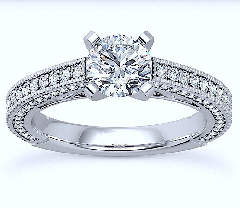 GIA 3.65ct Round Diamond Engagement Ring Genuine Diamond Solitaire Platinum Ring F SI2 GIA certified