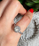 18kt 1.33ct Round Diamond Engagement Genuine Diamond Solitaire 18kt White Gold Ring F SI1 certified Estate Ring