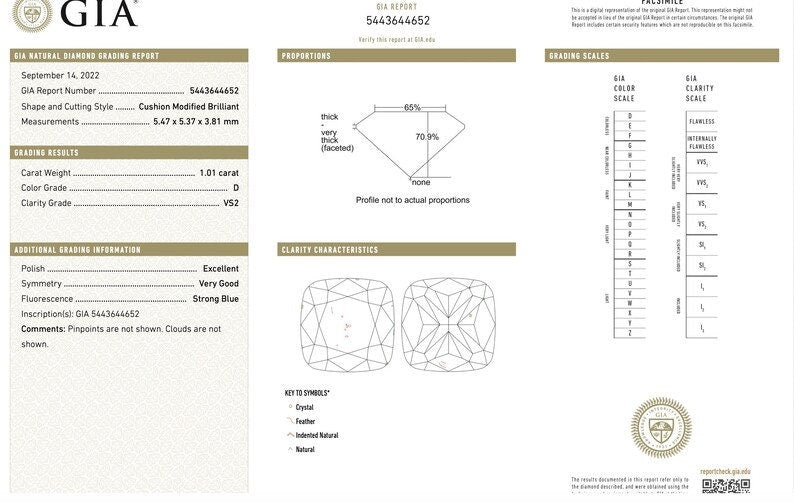 GIA 1.01ct G VS2 Cushion Diamond for Engagement Ring Loose Genuine Diamond Solitaire Loose Diamond GIA certified