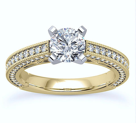 18kt 1.62ct Round Diamond Engagement Ring Genuine Diamond Solitaire 18kt Yellow or White Gold Ring H VS Lab Created Diamonds