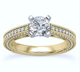 18kt 1.63ct Round Diamond Engagement Ring Genuine Diamond Solitaire 18kt Yellow or White Gold Ring H VS Lab Created Diamonds