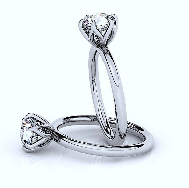 GIA 1.26ct F I2 Round Diamond Engagement Ring Genuine Diamond Solitaire GIA certified 14kt White Gold