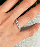 18kt 2.80 Diamond Eternity Wedding Ring Band 18kt White Gold size 7