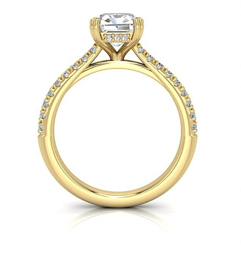 GIA 2.31ct Emerald Diamond 18kt Yellow Gold Engagement Ring Genuine Diamond Solitaire Halo Diamonds J VS2