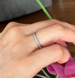 0.69ct Platinum Eternity Round Diamond Eternity Wedding Ring Band Size 6.5