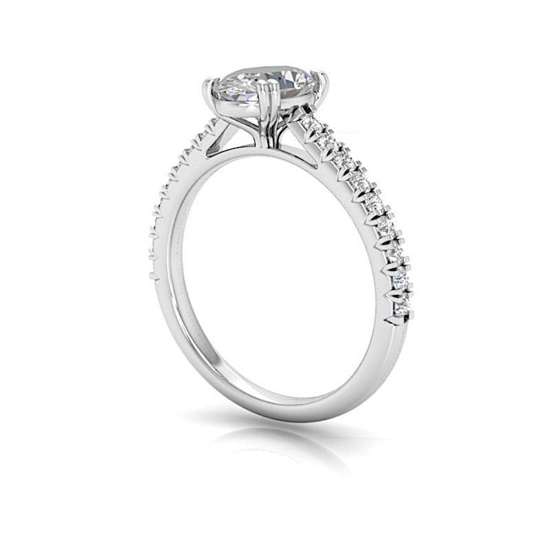 GIA 18kt 1.72ct Oval Diamond Engagement Ring Genuine Diamond Solitaire 18kt White Gold Ring
