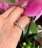 White Gold 14kt Ring 3.89ct Round cut Diamond Eternity ring Genuine Diamonds Size 6 1/4ct each diamond
