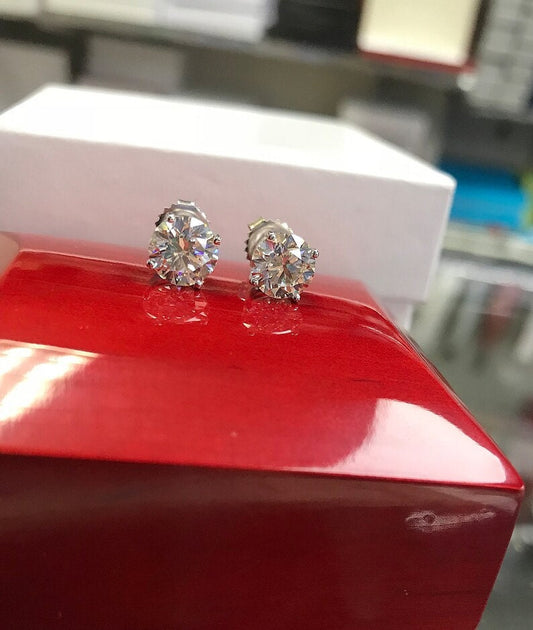 1.84ct Diamond Earrings studs Platinum Diamonds G SI Round Cut Diamond Studs Earrings