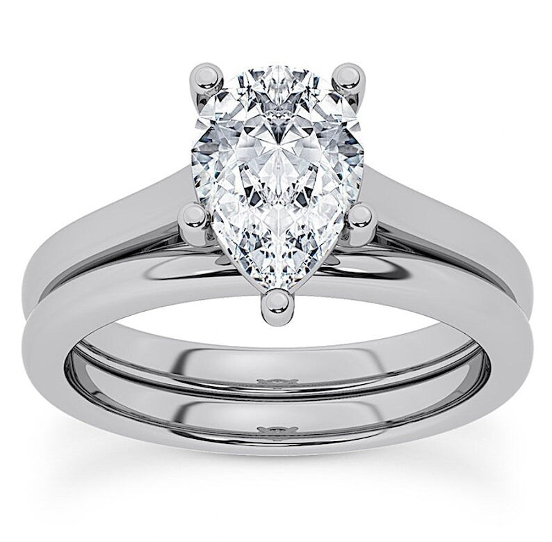 18kt GIA 3.01ct G VS1 Pear Shape Diamond Engagement Ring White Gold Genuine Diamond Solitaire G VS1 GIA certified