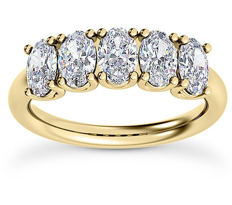 Platinum Ring 2.58ct Oval cut Diamond Wedding ring Genuine Diamonds Size 7 Diamond Band Platinum