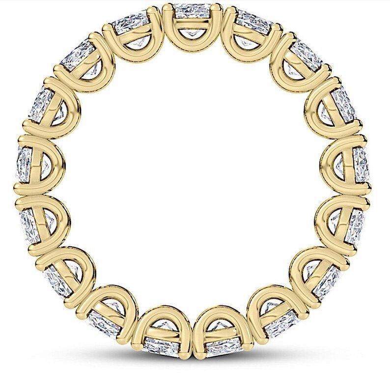 GIA 8.12ct Eternity G VS / SI Oval Diamonds Eternity Wedding Ring Band Each Size 7 18kt Yellow Gold