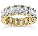 GIA 8.12ct Eternity G VS / SI Oval Diamonds Eternity Wedding Ring Band Each Size 7 18kt Yellow Gold