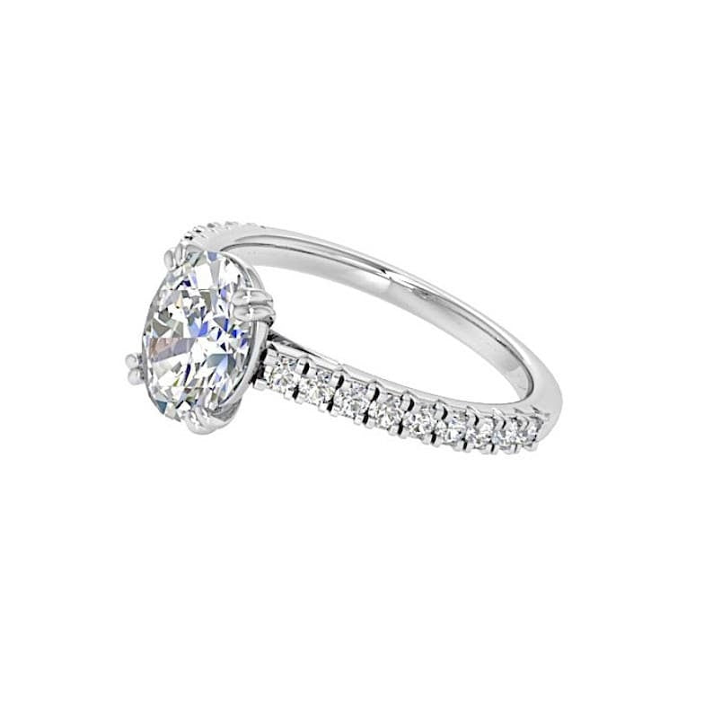 GIA 18kt 6.05ct Oval Diamond Engagement Ring Genuine Diamond Solitaire 18kt White Gold Ring F SI3