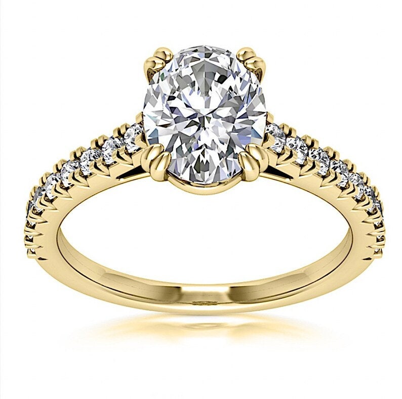 GIA 18kt 1.71ct Oval Diamond Engagement Ring Genuine Diamond Solitaire 18kt Yellow Gold Ring D I1
