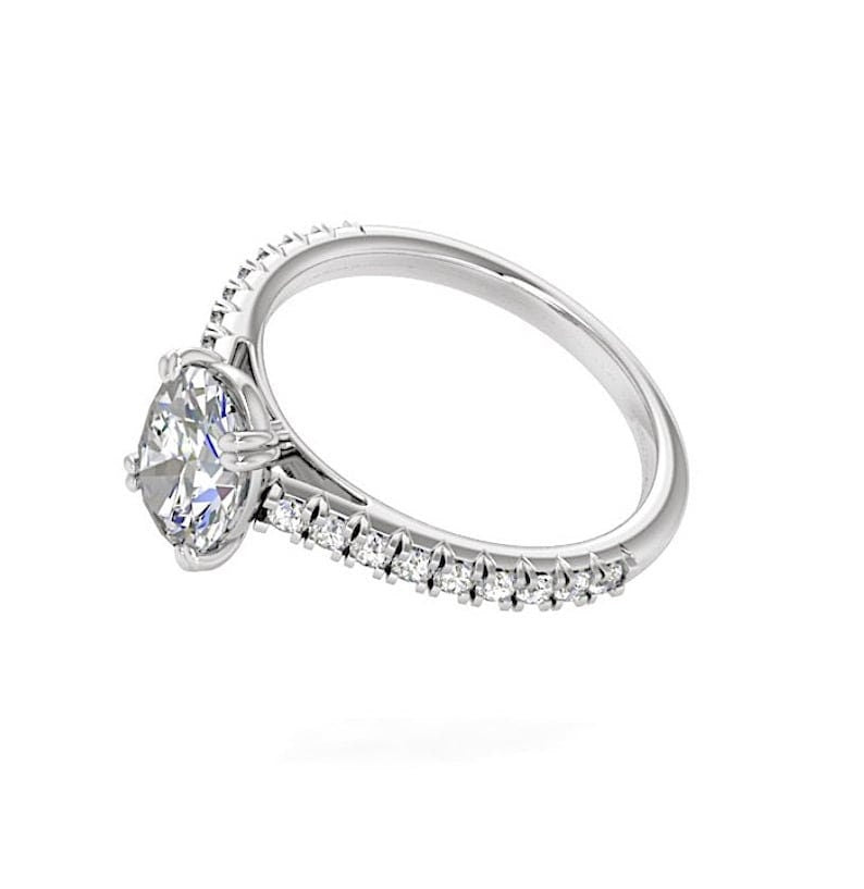 18kt 4.26ct Oval Diamond Engagement Ring Genuine Diamond Solitaire 18kt White Gold Ring