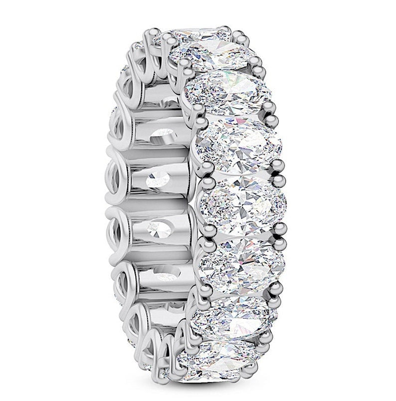 GIA 7.10ct Platinum Eternity G VS / SI Emerald cut Diamonds Eternity Wedding Ring Band Each Size 7