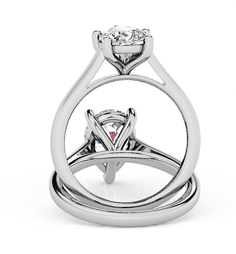 GIA 2.00ct F VS1 Pear Shape Diamond Engagement Ring White Gold Genuine Diamond Solitaire F VS1 GIA certified