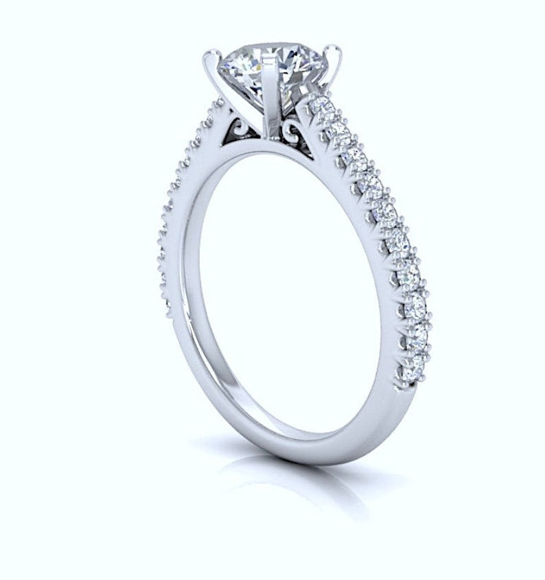 GIA 18kt 8.50ct Round Diamond Engagement Genuine Diamond Solitaire 18kt White Gold Ring G I1