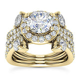 14kt 2.82ct Round Diamond Engagement Ring Genuine Diamond Solitaire G VS2 14kt White or Yellow Gold Diamond Halo Lab Created Diamond