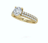 18kt 1.96ct Round Diamond Engagement Ring Genuine Diamond Solitaire 18kt Yellow White Gold Ring 1.49ct center Diamond