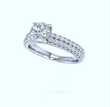 18kt 1.48ct Round Diamond Engagement Ring Genuine Diamond Solitaire 18kt White Gold Ring Lab Created Diamond