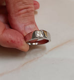 Mens Ring 1.12ct Princess cut Diamond 14kt White Gold Size 10 H SI2 GIA certified
