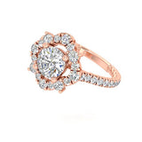 GIA 1.50ct Round Diamond for Engagement Ring Genuine Diamond Solitaire Diamond GIA certified Halo Diamonds 18kt Pink Gold