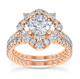 Genuine Diamond Halo Engagement Ring Setting Only