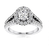 14kt 1.82ct Oval Diamond Engagement Ring Genuine Diamond Halo 14kt White Gold Ring G VS2 cocktail halo