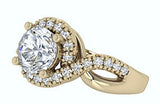 Engagement Ring Genuine Diamond Solitaire Diamond GIA certified Halo Diamonds 18kt Gold Diamond Setting only cocktail halo