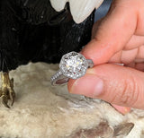 GIA 18kt 0.95ct Round Diamond Engagement Ring Genuine Diamond Solitaire 18kt White Gold Ring E SI1
