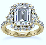 18kt 2.80ct Emerald cut Diamond Engagement Ring Genuine Diamond Solitaire 18kt Yellow White Gold Ring H VS2 Over 800,000 GIA Diamonds