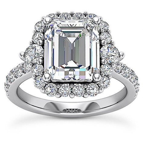 18kt 2.37ct Emerald cut Diamond Engagement Ring Genuine Diamond Solitaire 18kt White Gold Ring G VS2 Over 800,000 Diamonds Lab Created
