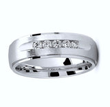 14kt 0.35ct Diamond Wedding Band Ring Mens Ring or 18kt Yellow Gold 6mm wide Platinum available
