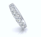 2.31ct 18kt White gold Ring Round cut Diamond Eternity ring Band Genuine Diamonds Size 6.5 0.10ct each Diamond Yellow Gold 18kt