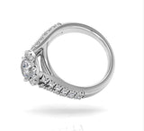 14kt 1.80ct Oval Diamond Engagement Ring Genuine Diamond Halo 14kt White Gold Ring G VS2
