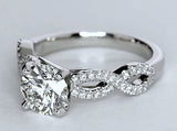 1.41ct Round Diamond Engagement ring I-SI1 18kt White Gold Infinit Twist JEWELFORME BLUE 900,000 GIA certified Diamonds