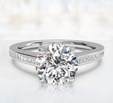 2.38ct G-VS2 Round Diamond Engagement Ring 18kt White Gold JEWELFORME BLUE