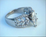 2.10ct MARQUISE DIAMOND ENGAGEMENT RING 18KT WHITE JEWELFORME BLUE