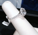 2.90ct G-VS2 Round Diamond Engagement ring Halo JEWELFORME BLUE