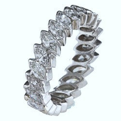 3.80ct Marquise Diamond Eternity Ring 18kt White Gold   JEWELFORME BLUE