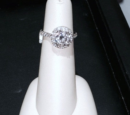 2.50ct H-SI1 Round Diamond Engagement ring Halo JEWELFORME BLUE